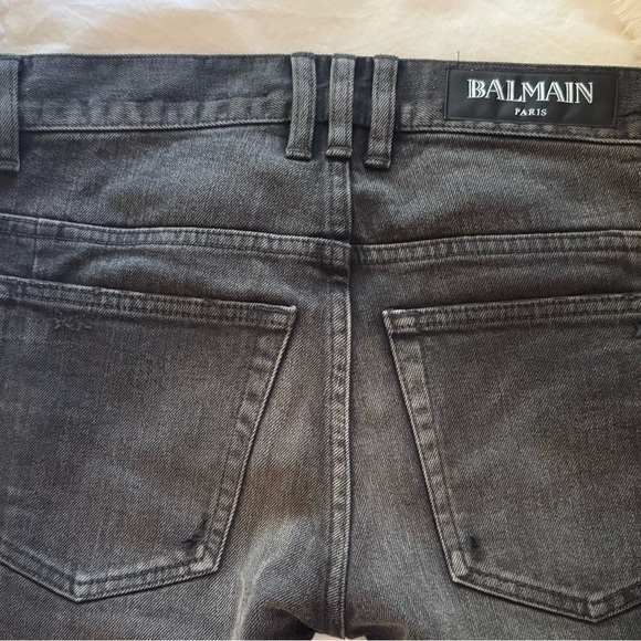 Balmain black/ gray distressed skinny Denim Jeans - Picture 1 of 8